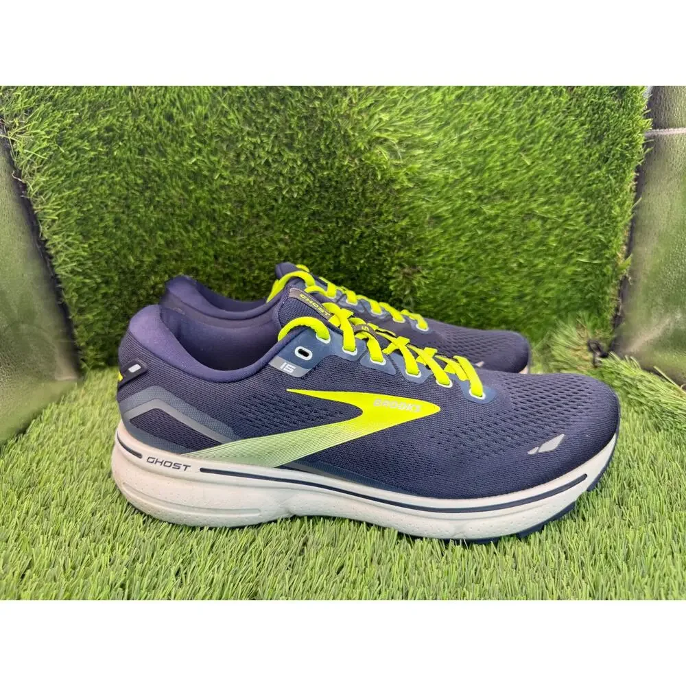 Brooks Ghost 15 1103931D429 Athletic Sneaker Men's 10D Blue Mesh Running Sports